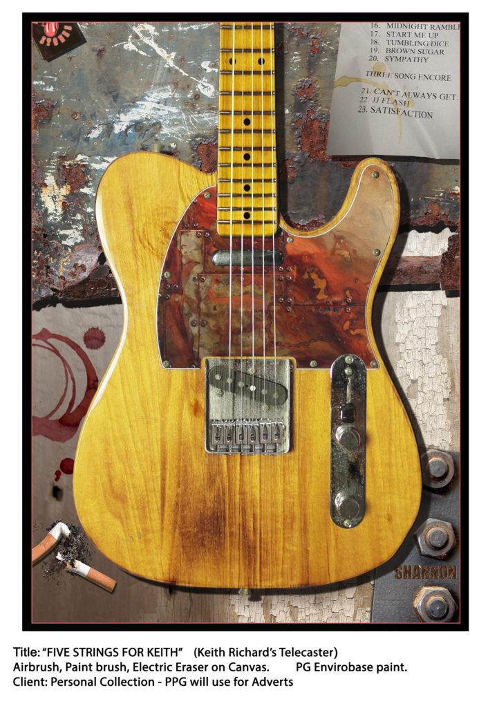©SHANNON __Five Strings For Keith__ Keith Richard's Guitar ArtBeat